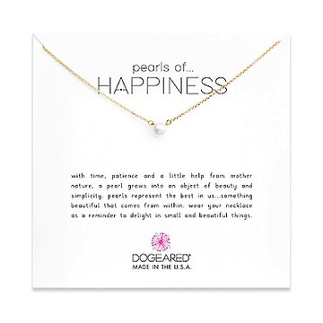 Dogeared 美國品牌優雅氣質金色項鍊-小白珍珠