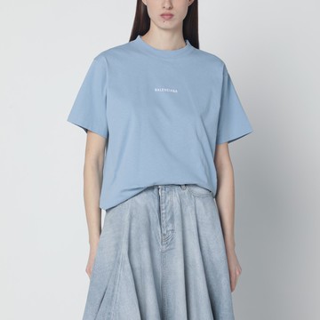 Light blue Balenciaga Back Medium Fit T-shirt