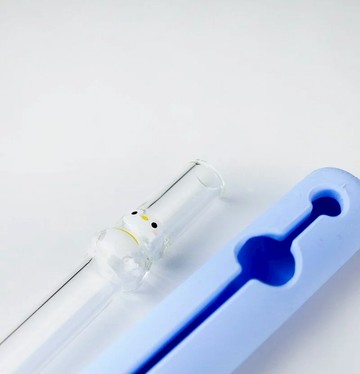 【Simple Zone】好玻 企鵝造型玻璃吸管組-清透