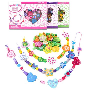 木製兒童串珠 早教手工製作diy材料包 項鍊手鍊飾品 益智玩具禮物