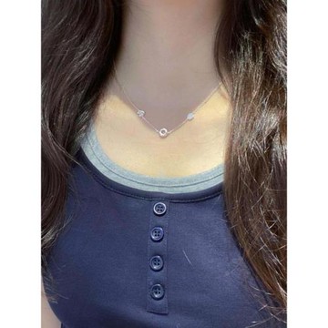 甜甜圈項鏈女999純銀輕奢小眾高級感鎖骨鏈2025年新款情人節禮物