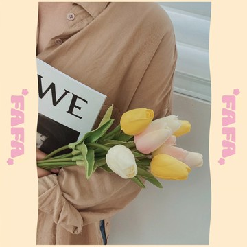 隔日到貨｜仿真鬱金香花束 質感假花 拍攝道具 北歐風裝飾花 婚禮布置用花 擺飾花卉｜FAFA 發發家居 台灣