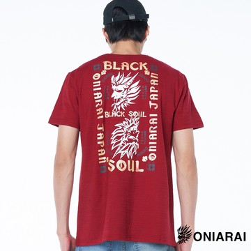 【㊙結帳2件再88折】潮流方塊顛倒鬼頭短TEE(紅) - BLUE WAY 鬼洗い