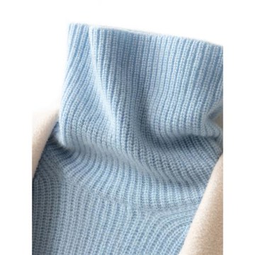 福利高領羊絨衫女加厚套頭寬松毛衣短款慵懶風針織打底羊毛衫秋冬