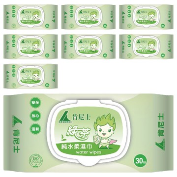 KENNEX 肯尼士 綠茶幼兒柔溼巾 純水 無酒精 無螢光劑  40g  30張  8包