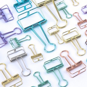 簡約金屬鏤空長尾夾子創意文具手帳可愛彩色辦公文件燕尾夾試卷夾