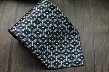 黑色菱形格真絲領帶禮盒裝商務