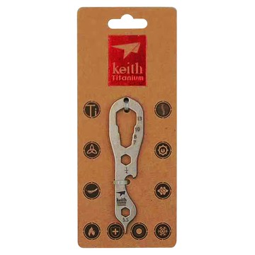 Keith 鈦合金工具 輕量多功能工具鑰匙圈  1個  銀色