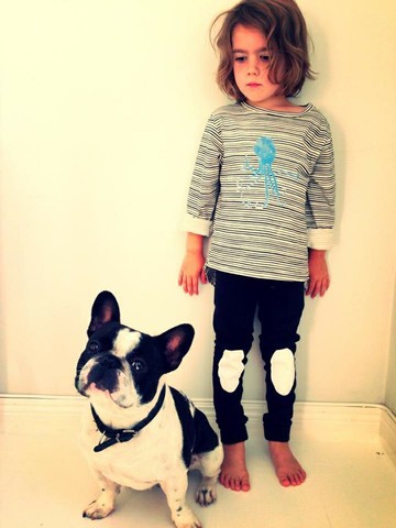 藍色章漁條文上衣