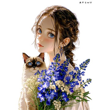 【4 月新品 3】07-120-0287 人物貼紙 春日女孩與動物