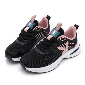 PLAYBOY 人氣酷炫飛織流線爆米花鞋-PY0627黑粉