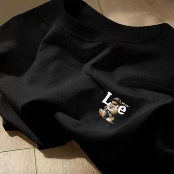 夏季新品~純棉 短袖 卡通 印花 T恤 男生 潮牌 寬鬆 百搭 顯瘦 休閒 圆领T恤 上衣 大尺碼 美式 簡約 重磅T恤