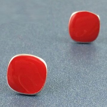 925純銀耳環耳飾-時尚百搭方形造型情人節生日禮物女飾品2色73gq27【獨家進口】【米蘭精品】