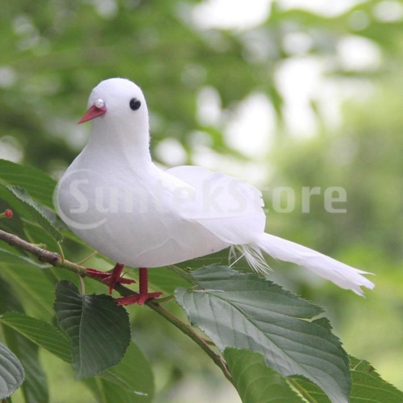 羽の鳩の平和の鳩の人工動物の置物の庭の装飾Aをシミュレートする