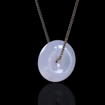 【願‧平安】冰種紫羅蘭平安扣項鍊 | 天然緬甸玉A貨翡翠 | 送禮