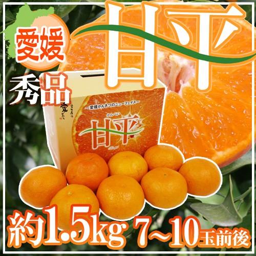 愛媛産 ”甘平” 秀品 7〜10玉前後 約1.5kg 化粧箱 送料無料