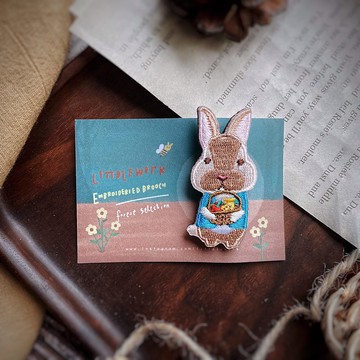 刺繡別針/燙貼 | 森林系列 | 兔小姐 | Littdlework