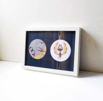 抽象 細胞 圓形 深藍 裝飾 藝術家 手繪原創作品