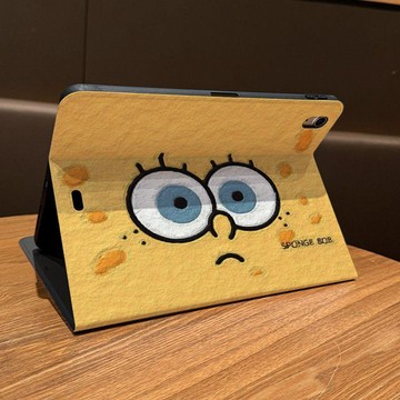 海綿寶寶書本式適用iPad保護套ipad9/10/11平板殼全包air7/6 13