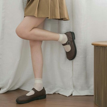 ocean one 日系大頭可愛萌萌軟妹一字扣帶瑪麗珍淺口小皮鞋學院風