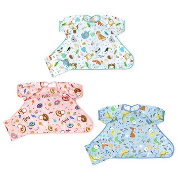 Puku 藍色企鵝 短袖防漏魔吸圍兜(附收納袋)-3色可選【悅兒園婦幼生活館】