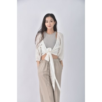 (F) wave shine質感白色罩衫二手衣