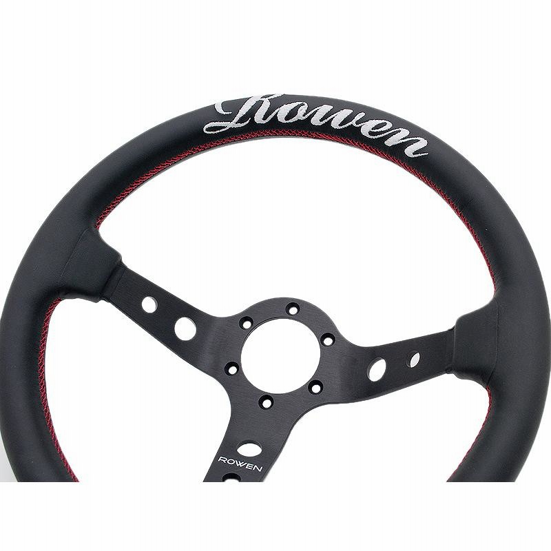 M's】 ROWEN ディープステアリング 外径 330mm (ブラックレザー