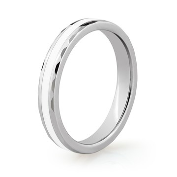 鎢鋼戒指-特細．白中線｜客製化刻字