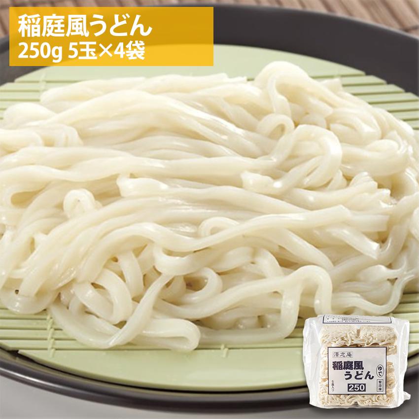 冷凍 稲庭風うどん 250g×5玉×4袋 全部で20玉入り 5kg 業務用 冷凍麺 簡単調理 お徳用 まとめ買い 仕入れ 澤志庵 たくしあん 稲庭うどん いなにわうどん