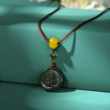 【巴黎精品】現貨+預購 和闐玉項鍊彌勒佛吊墜-925純銀如意牌蜜蠟紅繩女飾品p1ax73