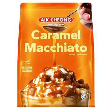 AIK CHEONG 益昌 南洋風文藝館 微磨咖啡 四合一 焦糖瑪奇朵風味 300g  25g  12包  1袋