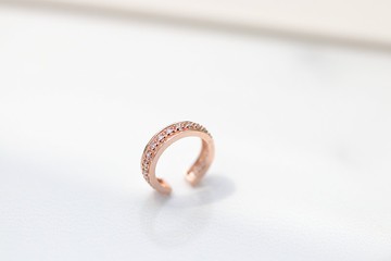 純14K金 Luxury Cuff Earring 排鑽耳夾耳環 耳骨夾 不褪色