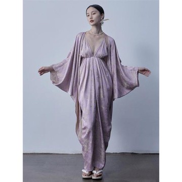 Giasemí 原創新中式蝙蝠風衣式大廓形披肩外套 復古優雅人絲開衫