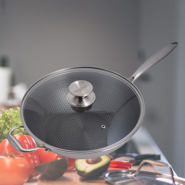 CLARE典鑽316不鏽鋼陶晶不沾炒鍋-30cm-單柄-附蓋-1支