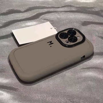 【硅膠】適用蘋果17promax手機殼16pm簡約彩繪M字母創意iPhone15Pro防摔14軟13保護套11小眾xs情侶男女16