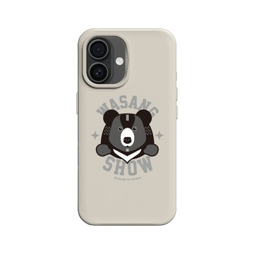 iPhone 16 SolidX 貝殼灰 - 花生騷 WasangShow - 黑熊