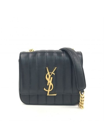 ysl 黑色 Vicky 皮革鍊條肩背包 鍊條包