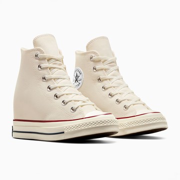 CONVERSE CHUCK 70 WEDGE HI EGRET/BLACK/RED 女增高鞋 米白-TWA12562C