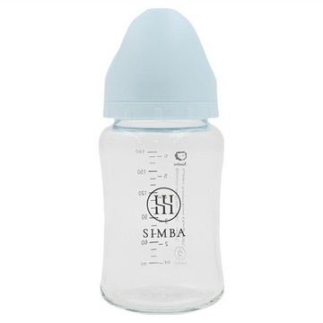 [福利商品]23-9_simba-小獅王辛巴-蘊蜜質金玻璃寬口防脹氣奶瓶-新生專用-晨藍-180ml-1個