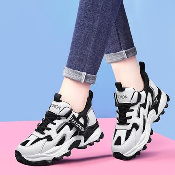 老爹鞋ins潮女鞋2025新款秋季時尚百搭厚底旅游運動休閑鞋女真皮