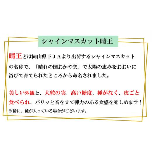 ふるさと納税 岡山県 岡山市 ぶどう 2024年 先行予約 シャイン マスカット 晴王 約2kg 3〜6房 種無し ブドウ 葡萄  岡山県産 国産 フルーツ 果物 ギフト [No.5…