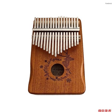 Winn 17 鍵拇指鋼琴鹿紋便攜式樂器桃花木拇指鋼琴音樂盒適合初學者有趣的派對旅行拇指鋼琴樂器