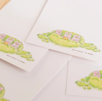 豌豆莢造型訊息卡【內含 5 張】