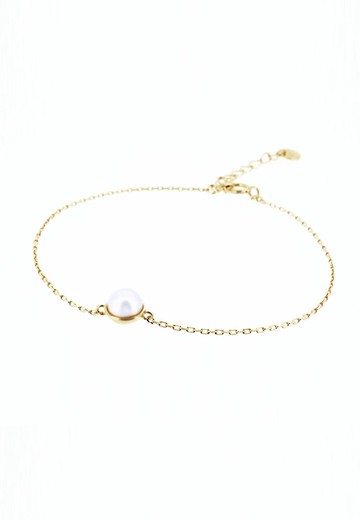 半圓托正圓珍珠925純銀手鍊 (銀/玫瑰金/18K金) | 珍珠系列