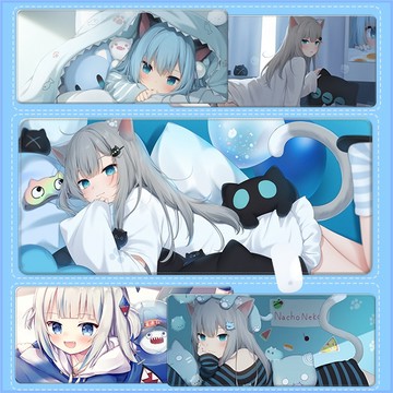 客製化 貓羽雫 80x40cm 貓娘滑鼠墊 訂製桌墊 hololive 虛擬主播 二次元少女日漫 辦公桌墊 防水桌墊