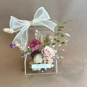 柔光康乃馨花盒 乾燥花禮 畢業敬師 教師節禮物 花束