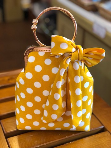 馬卡龍色法式浪漫波點小口金斜挎女包