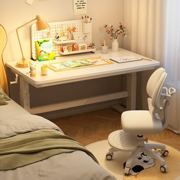 免運 開立發票 手動升降電腦桌家用書桌學生寫字桌兒童學習桌椅套裝臥室簡易桌子