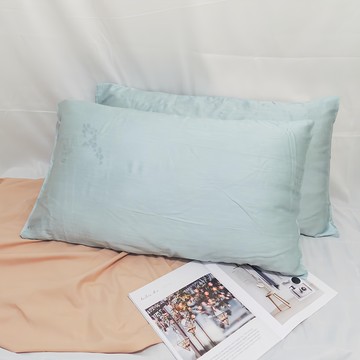 Betrise 貝翠絲 100%萊賽爾天絲信封式薄枕套2件組  1組  75 x 45cm  克麗絲 藍色