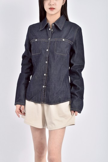 (S) esprit丹寧牛仔棉質純棉藍色長袖上衣